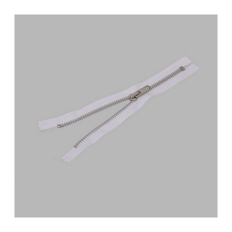 zipper color white length 20 cm metal