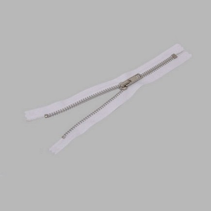 zipper color white length 20 cm metal