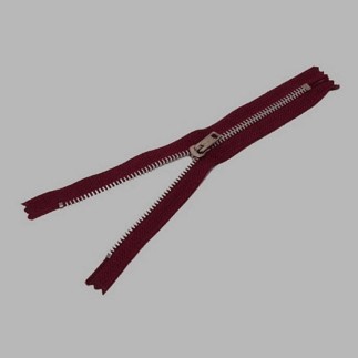 fermeture à glissière bordeaux rouge longueur 20 cm métal