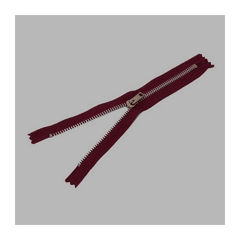 fermeture à glissière bordeaux rouge longueur 20 cm métal