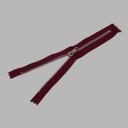 fermeture à glissière bordeaux rouge longueur 20 cm métal