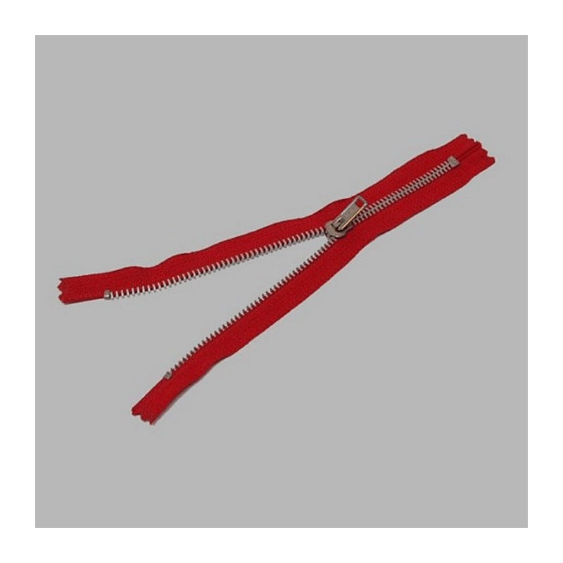 fermeture à glissière couleur rouge longueur 20 cm métal
