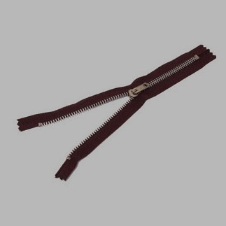 fermeture à glissière couleur brune longueur 20 cm métal