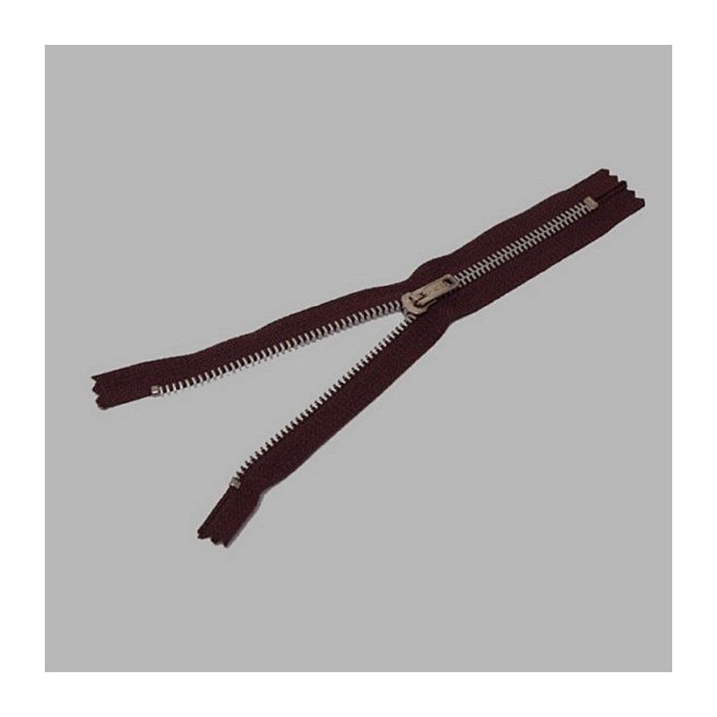 zipper color brown length 20 cm metal