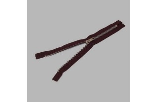 zipper color brown length 20 cm metal