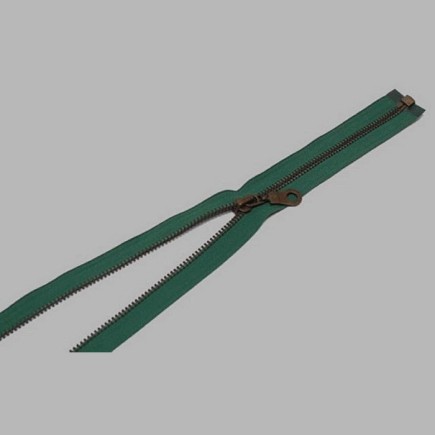 fermeture à glissière couleur verte longueur 40 cm métal