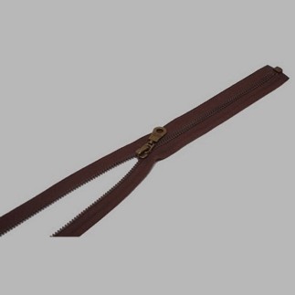 zipper color brown length 45 cm metal