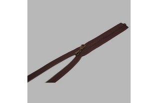 fermeture à glissière couleur brune longueur 75 cm métal