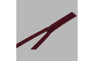 zipper color bordeaux red length 40 cm metal
