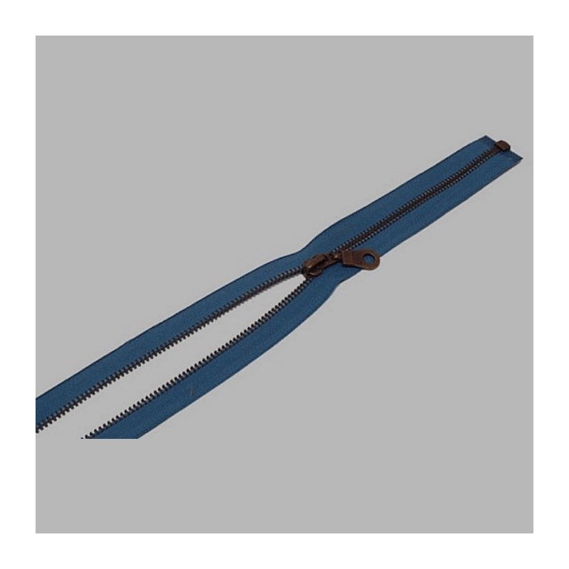 fermeture à glissière couleur bleue longueur 55 cm métal