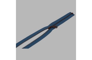 fermeture à glissière couleur bleue longueur 55 cm métal