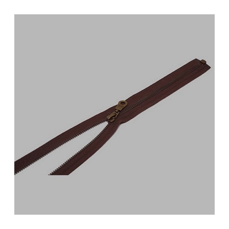 zipper color brown length 60 cm metal