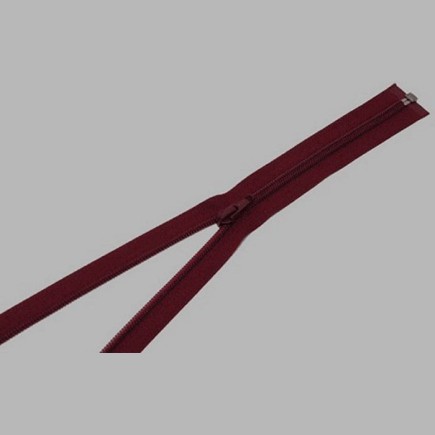 fermeture à glissière bordeaux rouge longueur 75 cm métal