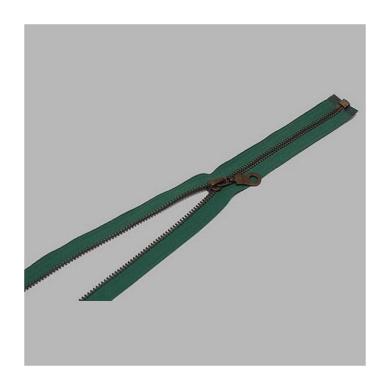fermeture à glissière couleur verte longueur 60 cm métal