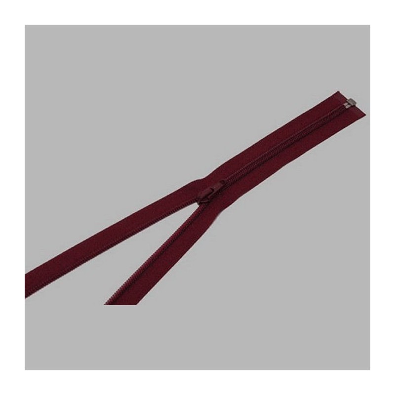fermeture à glissière rouge bordeaux longueur 50 cm métal