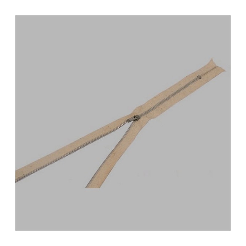 fermeture à glissière couleur ecru longueur 29 cm métal