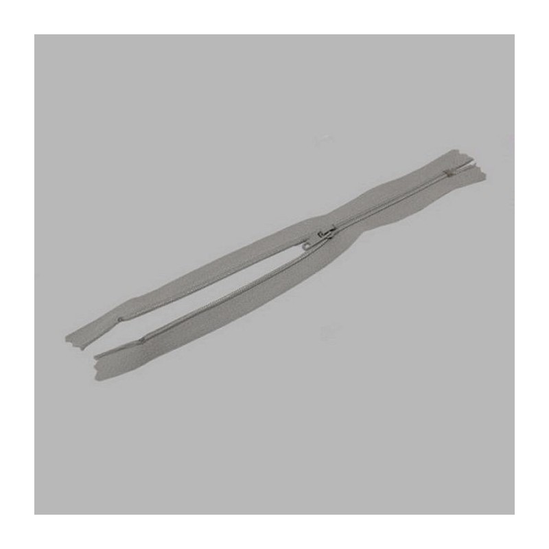 fermeture à glissière couleur gris longueur 20 cm en nylon
