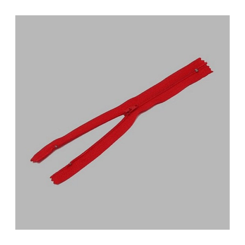 fermeture à glissière couleur rouge longueur 20 cm en nylon