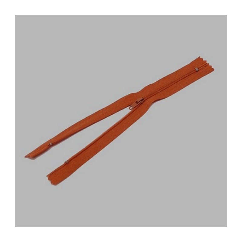fermeture à glissière orange brun longueur 20 cm en nylon