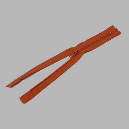 fermeture à glissière orange brun longueur 20 cm en nylon