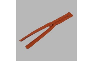 fermeture à glissière orange brun longueur 20 cm en nylon