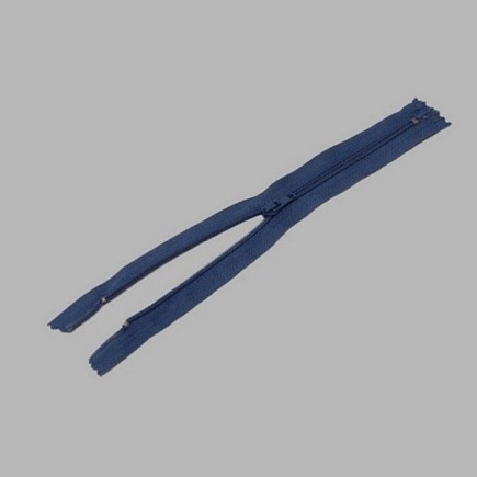 zipper color dark blue length 20 cm nylon