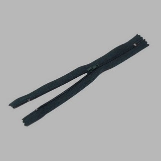 zipper colour dark green length 20 cm nylon