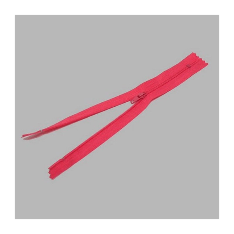fermeture à glissière rose brillant longueur 20 cm en nylon