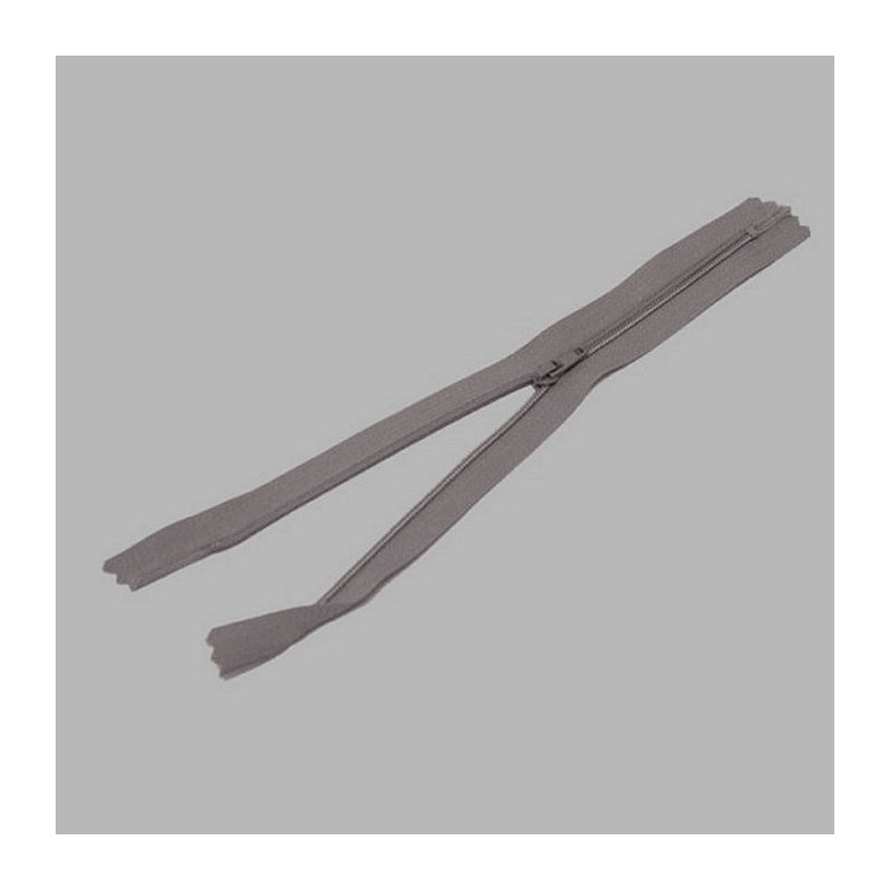 fermeture à glissière grise foncé longueur 20 cm en nylon