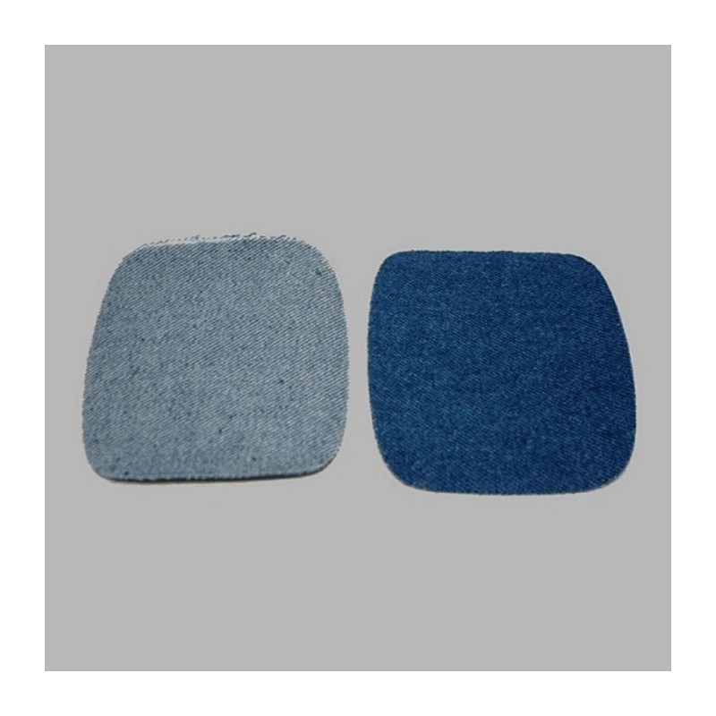 réparation de tissu jeans  2 pcs couleur bleu 10.5 x 10 cm