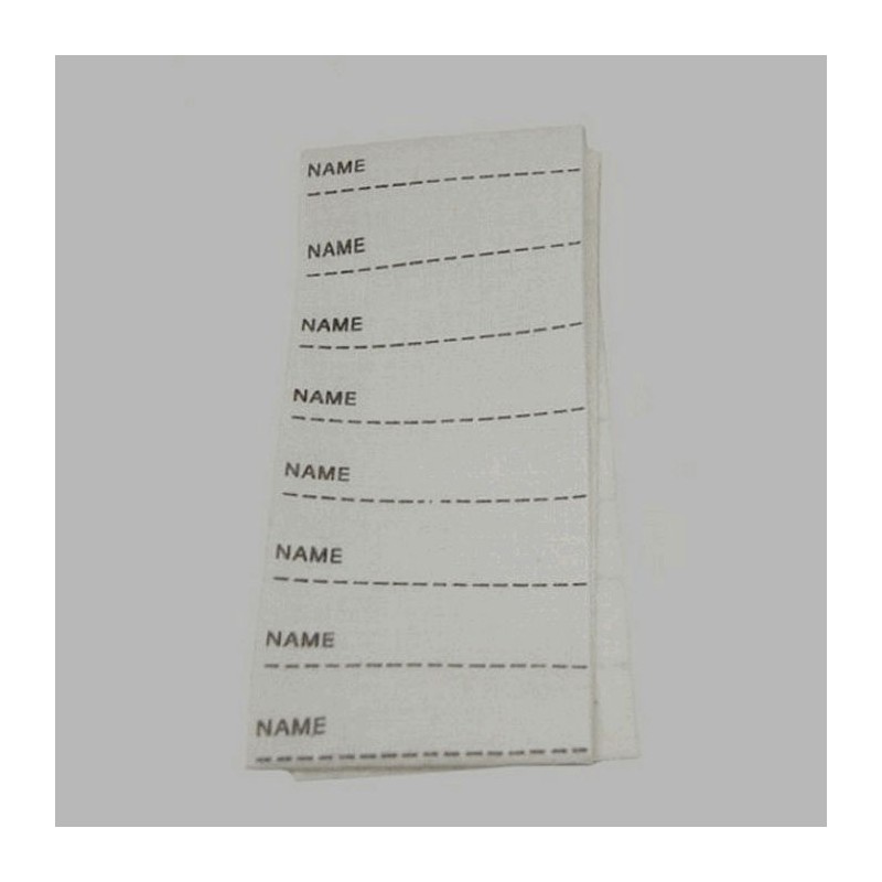 name labels for ironing color white