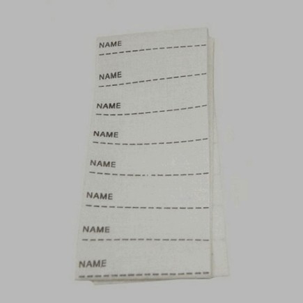 étiquettes de nom pour le repassage couleur blanc