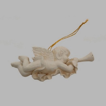 Angels of porcelain color white 10 x 3 cm 4 pieces