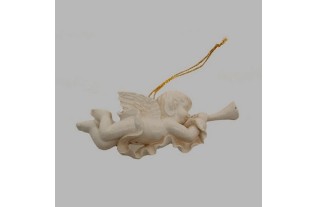 Angels of porcelain color white 10 x 3 cm 4 pieces