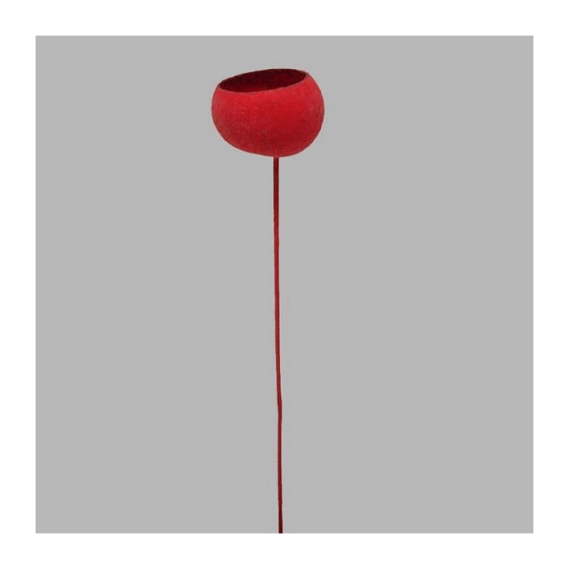 Bol op een stok gedroogd kleur rood lengte 48 cm Bol op een stok gedroogd kleur rood lengte 48 cm