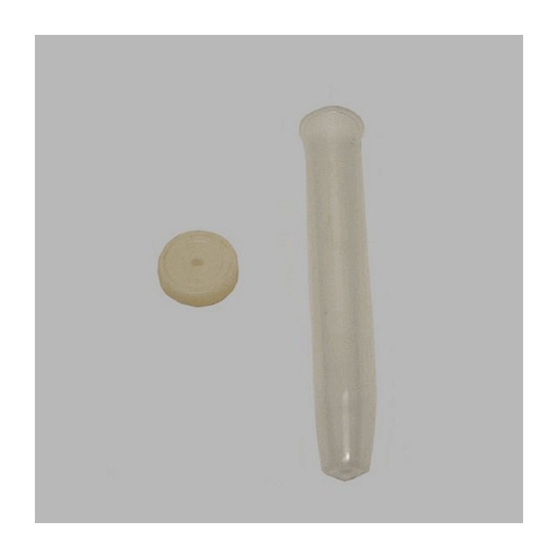 Buisje met rubber dopje transparant lengte 10 cm 20 mm