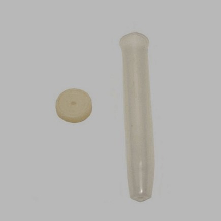 Buisje met rubber dopje transparant lengte 10 cm 20 mm