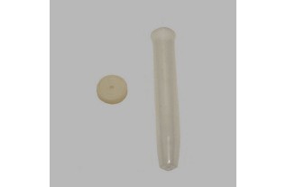 Buisje met rubber dopje transparant lengte 10 cm 20 mm