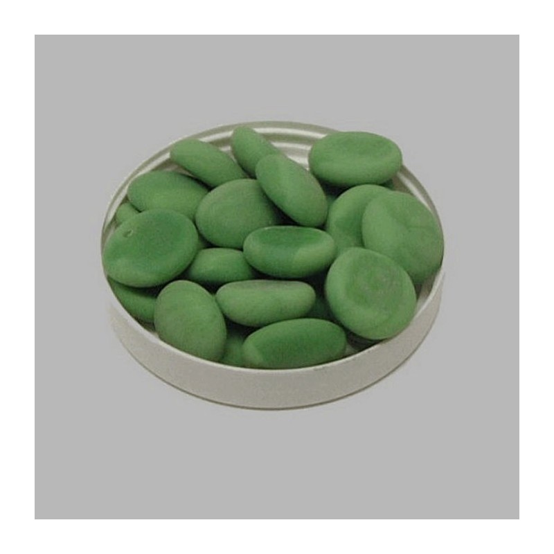 Pebbles for decoration color green 200 gr