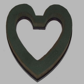 Mousse florale Oasis coeur ouvert épaisseur 3 cm 22 x 22 cm