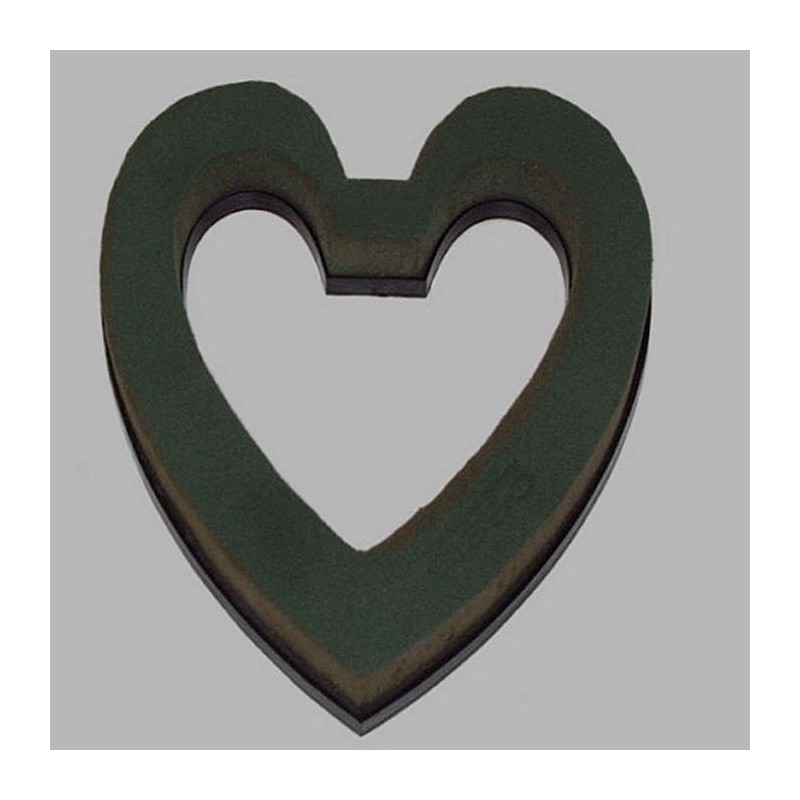 Mousse florale Oasis coeur ouvert épaisseur 3 cm 22 x 22 cm