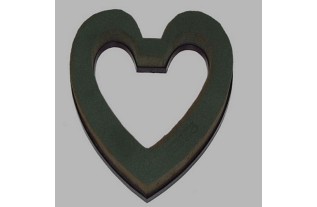 Mousse florale Oasis coeur ouvert épaisseur 3 cm 22 x 22 cm