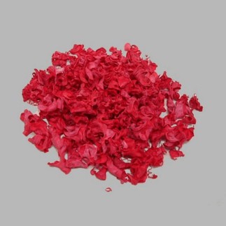 Wood shavings for decoration color red 150 gr