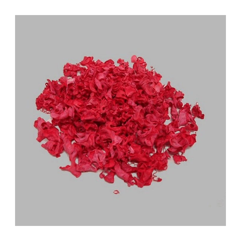 Wood shavings for decoration color red 150 gr
