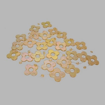 floral necklace for decoration color mother of Pearl yellow