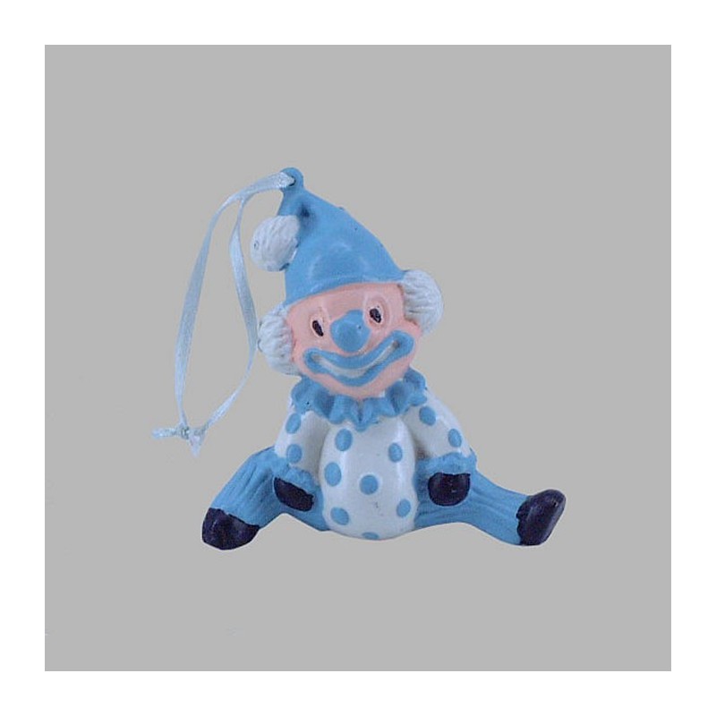 clown couleur bleu blanc 10 x 5 cm