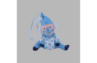 clown couleur bleu blanc 10 x 5 cm
