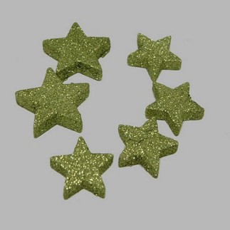 étoiles pour la décoration vert scintillant