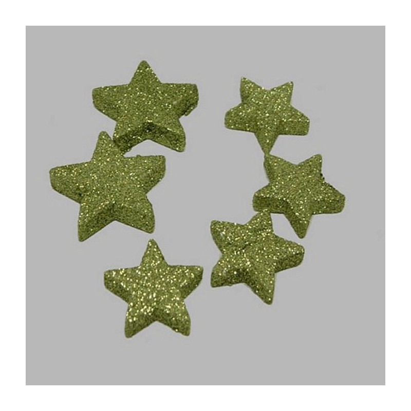 étoiles pour la décoration vert scintillant