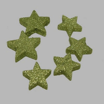 étoiles pour la décoration vert scintillant